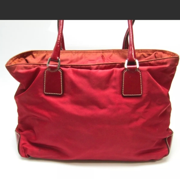 Prada Authentic Red Nylon Tote RARE - Picture 4 of 9